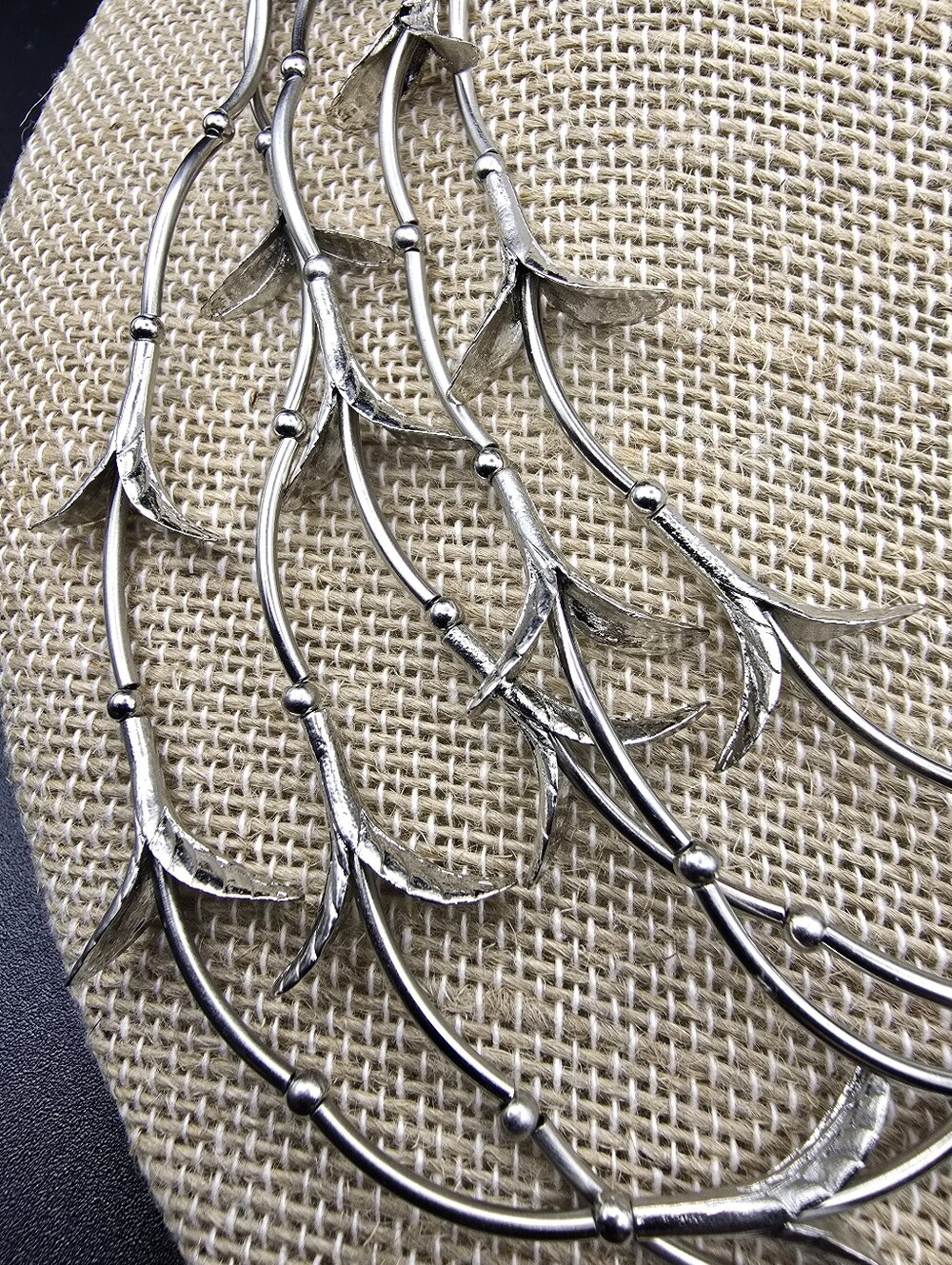 Cookie Lee Multi-Strand Silver Leaf Necklace - Picture 4 of 6